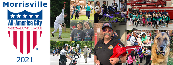 collage of residents with All-America City logo