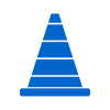 blue traffic cone icon