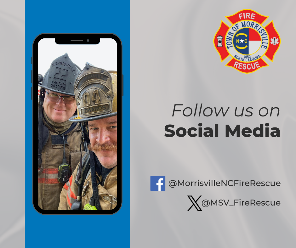 graphic asking to follow fire department on social media