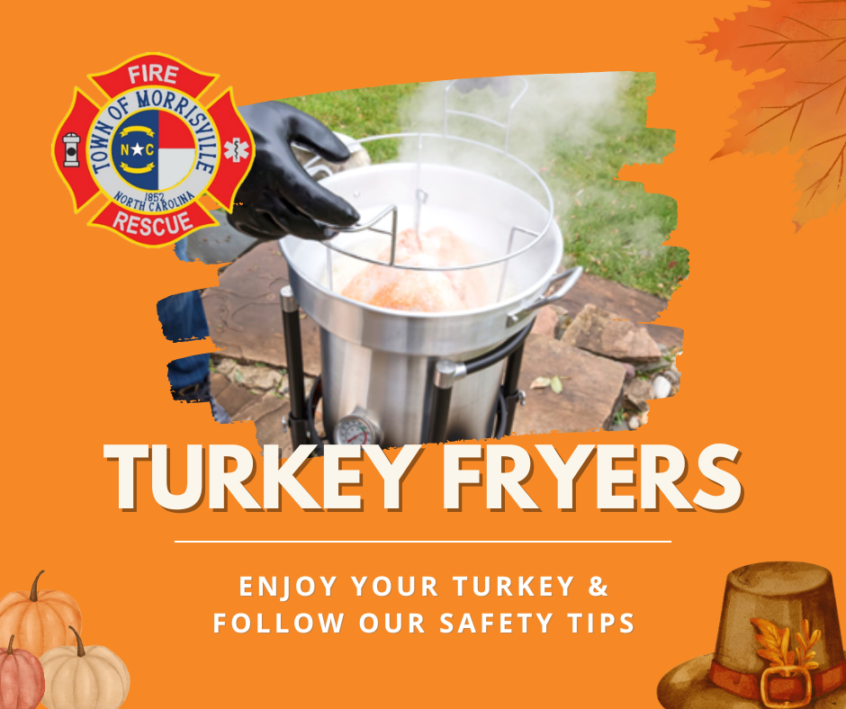 graphic with picture of turkey fryer and the words 