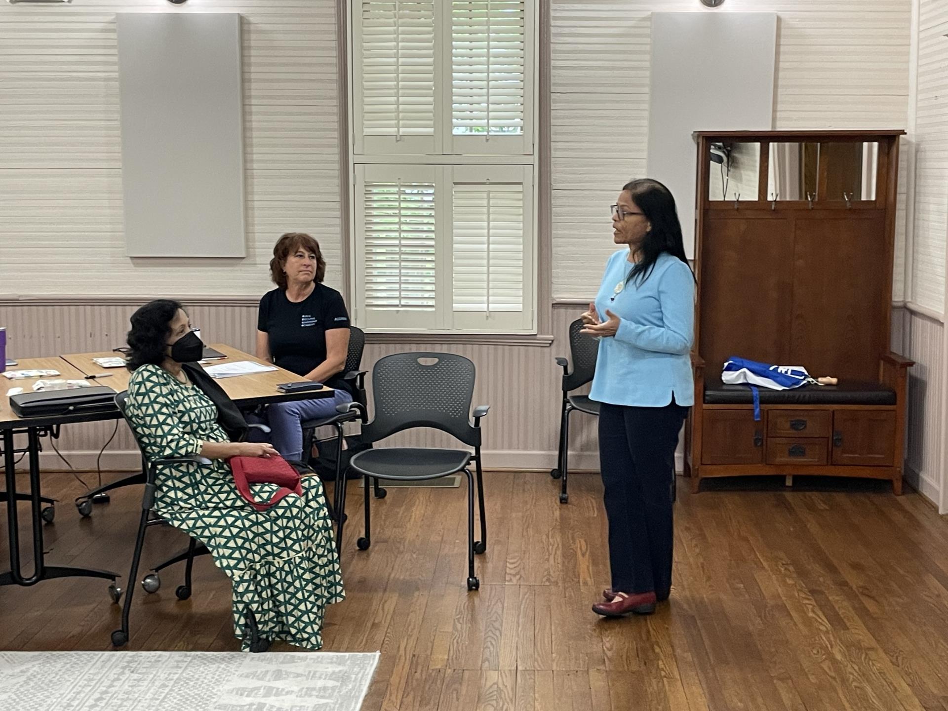 members of the Language Access Collaborative talk during class